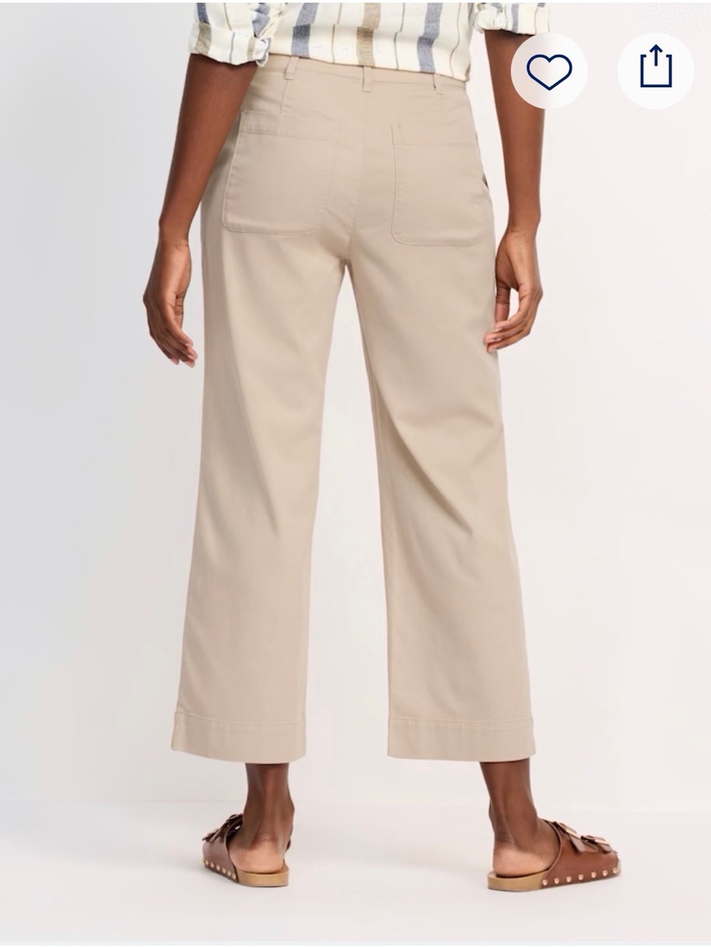 Bella Dahl Sage Wide-Leg Cropped Pants in Light Khaki